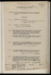 Scan of the minutes of the first meeting of the Honorary Geographic Board