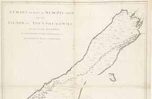 One of Lt. James Cook's charts of the South Island, recorded as Tovypoenammu