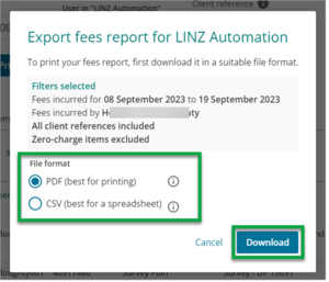 Export feed report for LINZ Automation