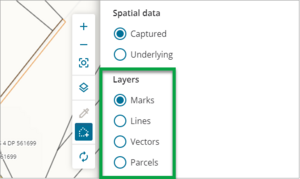 Screenshot of draw to select features layers