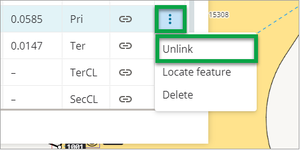 The Unlink button highlighted in the options menu for an example title