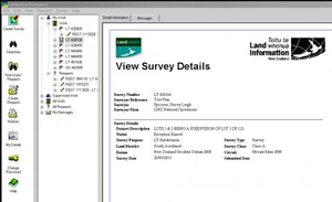 Screenshot of the View Survey details window, showing exception raised