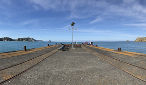 View across Tolaga Bay from the wharf