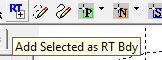 A screenshot of a toolbar with 'Add Selected as RT Bdy' option highlighted