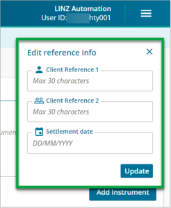 enter client reference details