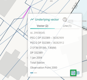 Underlying vector with 'adopt multiple vectors' icon highlighted