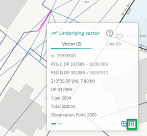 Underlying vector with 'adopt this vector' icon highlighted