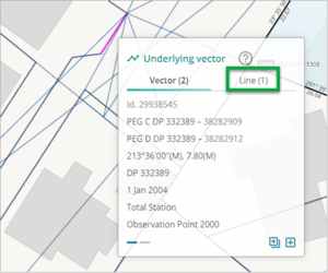 Underlying vector with 'Line' heading highlighted