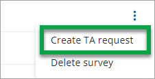 'Create TA request' option in dropdown list