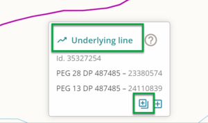 Underlying line pop-up box with left icon highlighted
