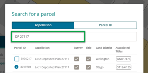 Search for a parcel box with Search field highlighted