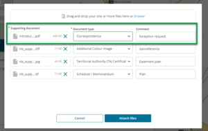 Supporting document detail fields for multiple files