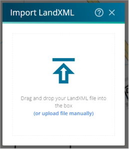 Import LandXML panel window