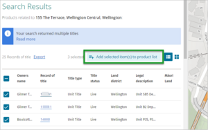 Select the Add selected item(s) to product list button