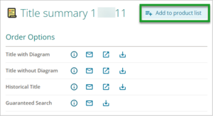 On the Title summary panel, select the Add to product list button