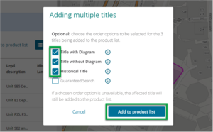 A pop-up box will appear when you are adding multiple items