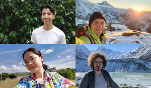 Photos of 4 previous Toitū Te Whenua GIS scholarship recipients