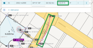 Screenshot of positive arc vector