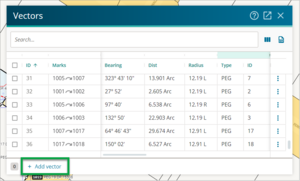 Screenshot of adding a new vector from the vectors panel