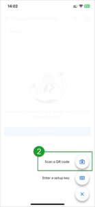 Shows Scan a QR code button in Google Authenticator
