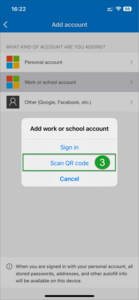Shows Scan QR code button in Microsoft Authenticator