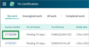 A screenshot showing how to open a certification request 