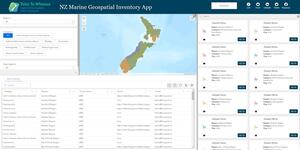 Screen shot of the National Marine Geospatial Information inventory web app