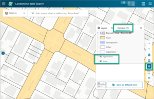 screenshot showing how to save a layer in Landonline