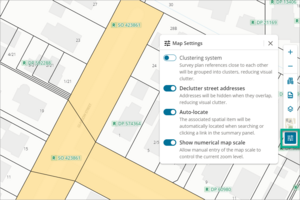Screenshot show layer settings in Landonline
