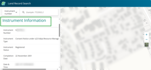 Instrument information.