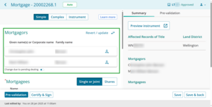Mortgagors section
