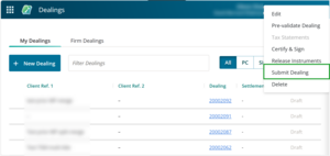 Submit dealing button.