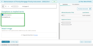 Add exceptions fields.