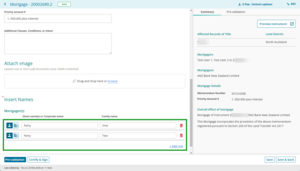 Insert names fields.