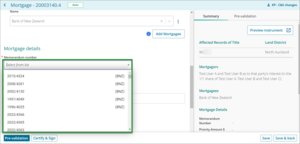 Memorandum number field