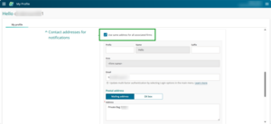 Use same address checkbox