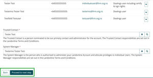 Back and proceed buttons.