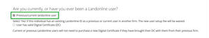 Previous Landonline user checkbox