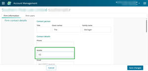 Firm information fields.
