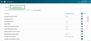 Notice preferences tab.