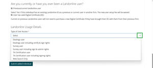 Landonline type menu.