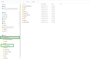 Find DC certificate in C Drive.