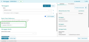 Bank client reference field.