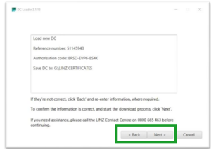Check details select back or next.