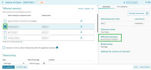Checkbox for affected owner