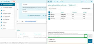Instrument dropdown menu