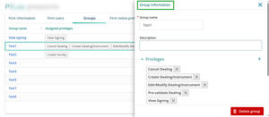 Group information panel