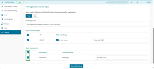 Instrument checkboxes