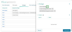 X to remove privilege