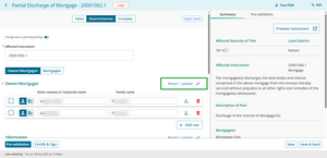 Revert or update button